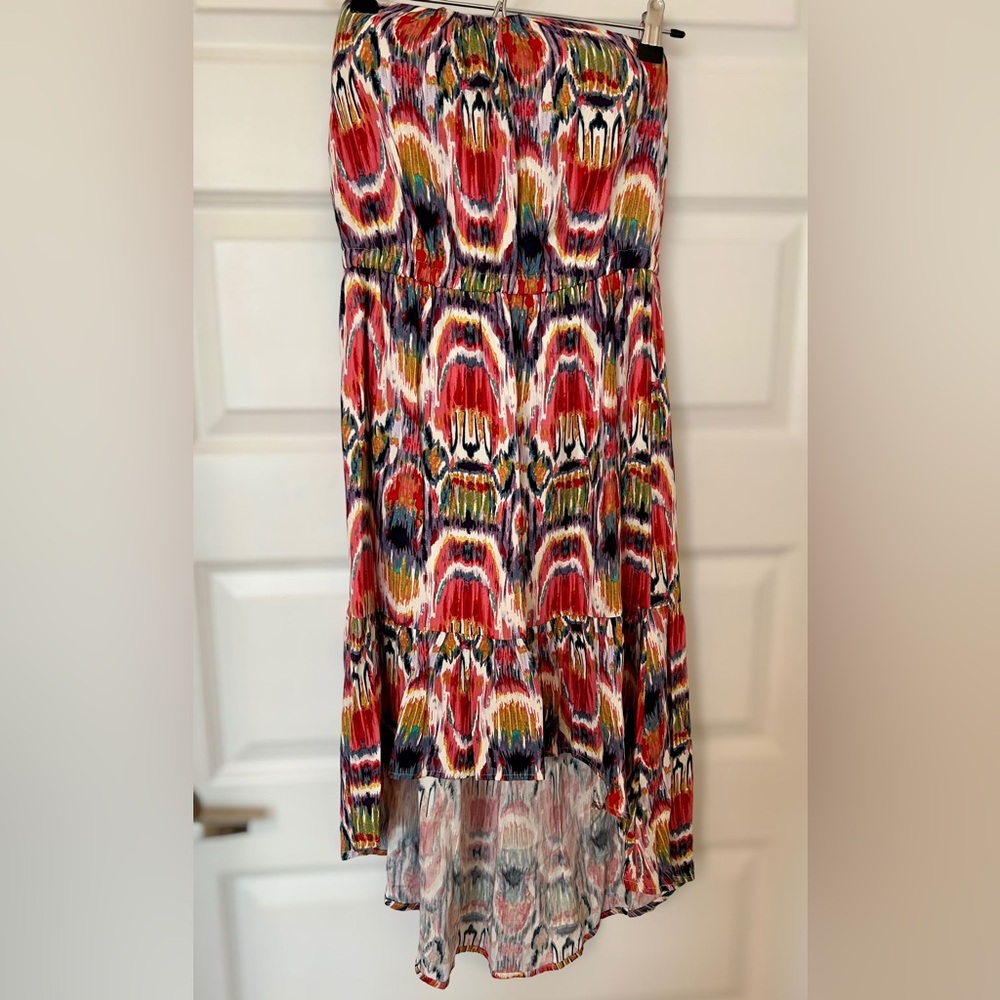 BB Dakota Strapless High-Low Ikat Dress